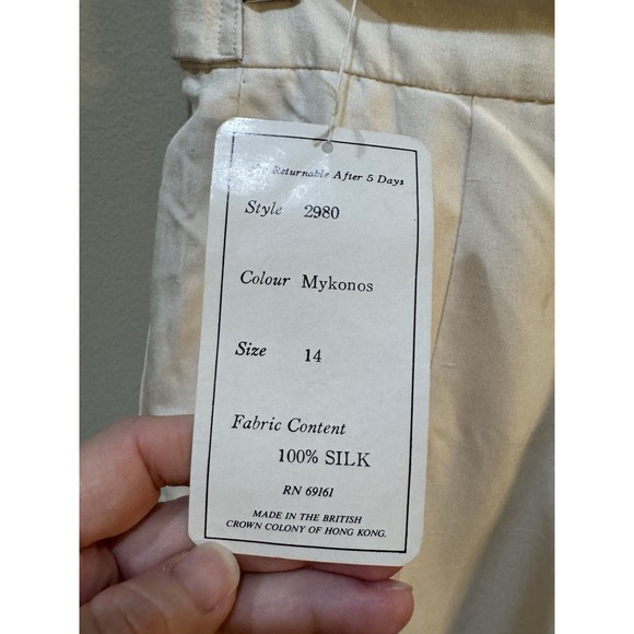 Carlisle Sport 100% Silk Women Trousers Size 14 Off White Vintage Old Money Flaw - Picture 7 of 16